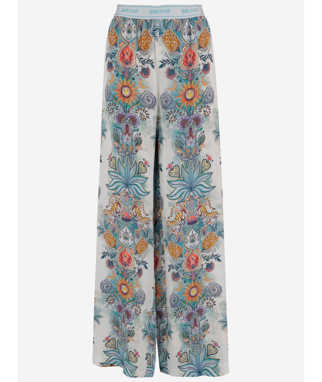JUST CAVALLI Мульти вискозные брюки широкие, фото 4