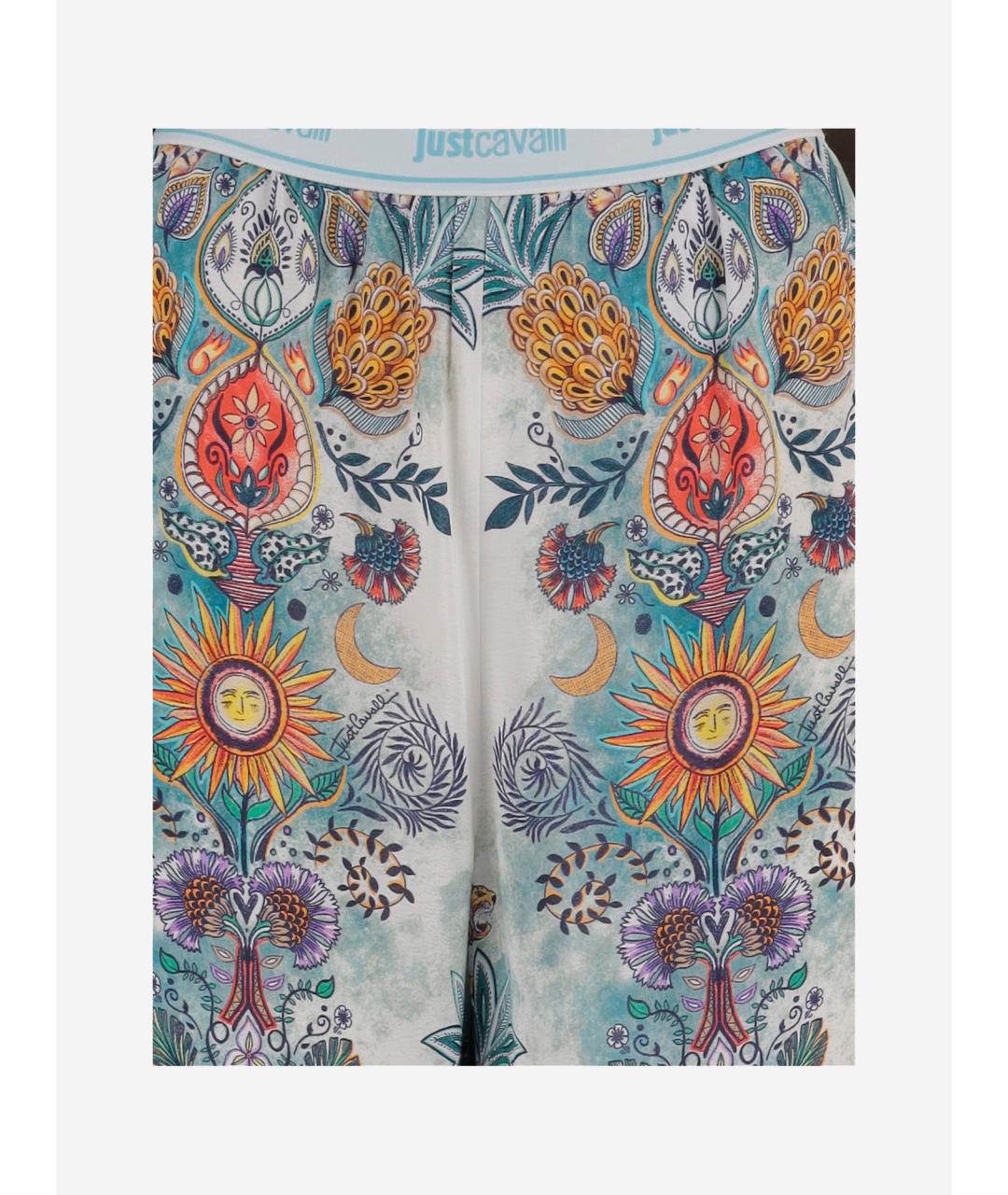 JUST CAVALLI Мульти вискозные брюки широкие, фото 3