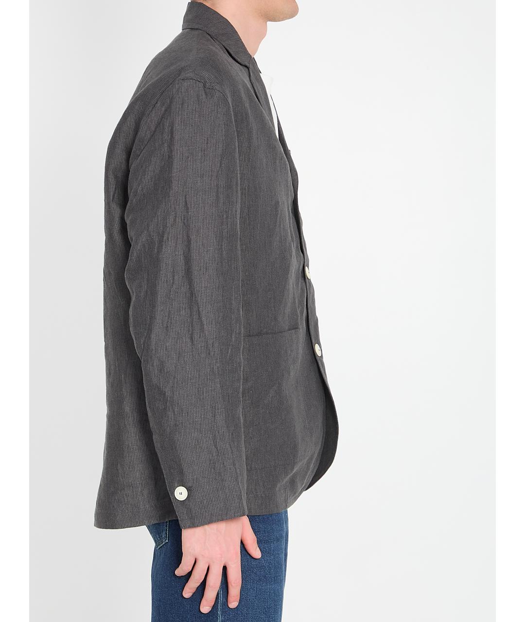 JACQUEMUS Серый льняной пиджак, фото 2