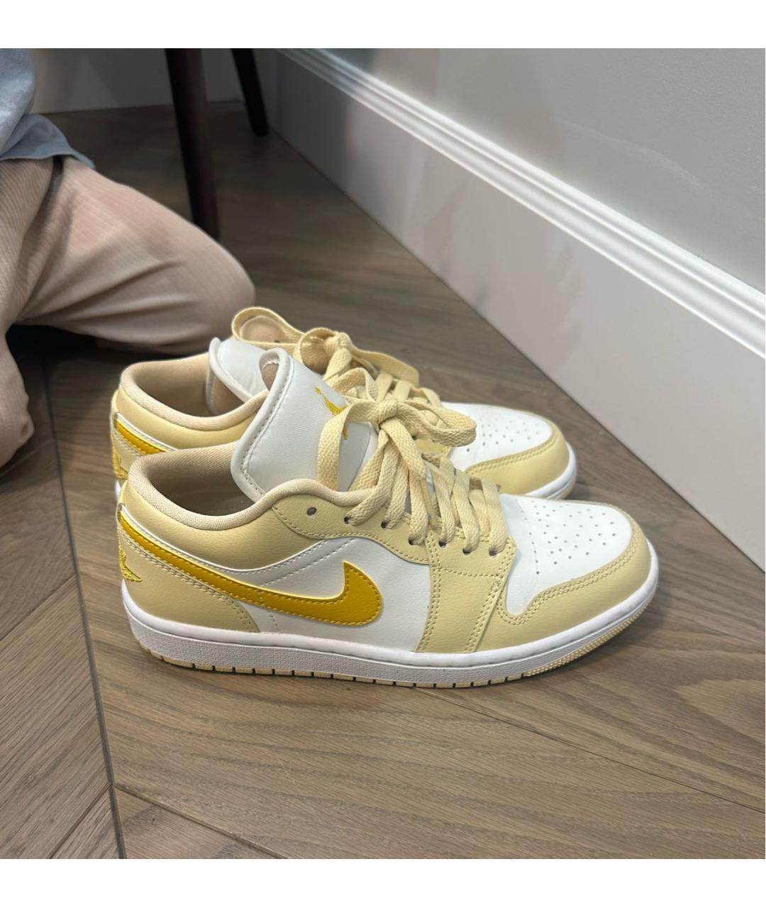 NIKE Желтые кожаные кроссовки, фото 5