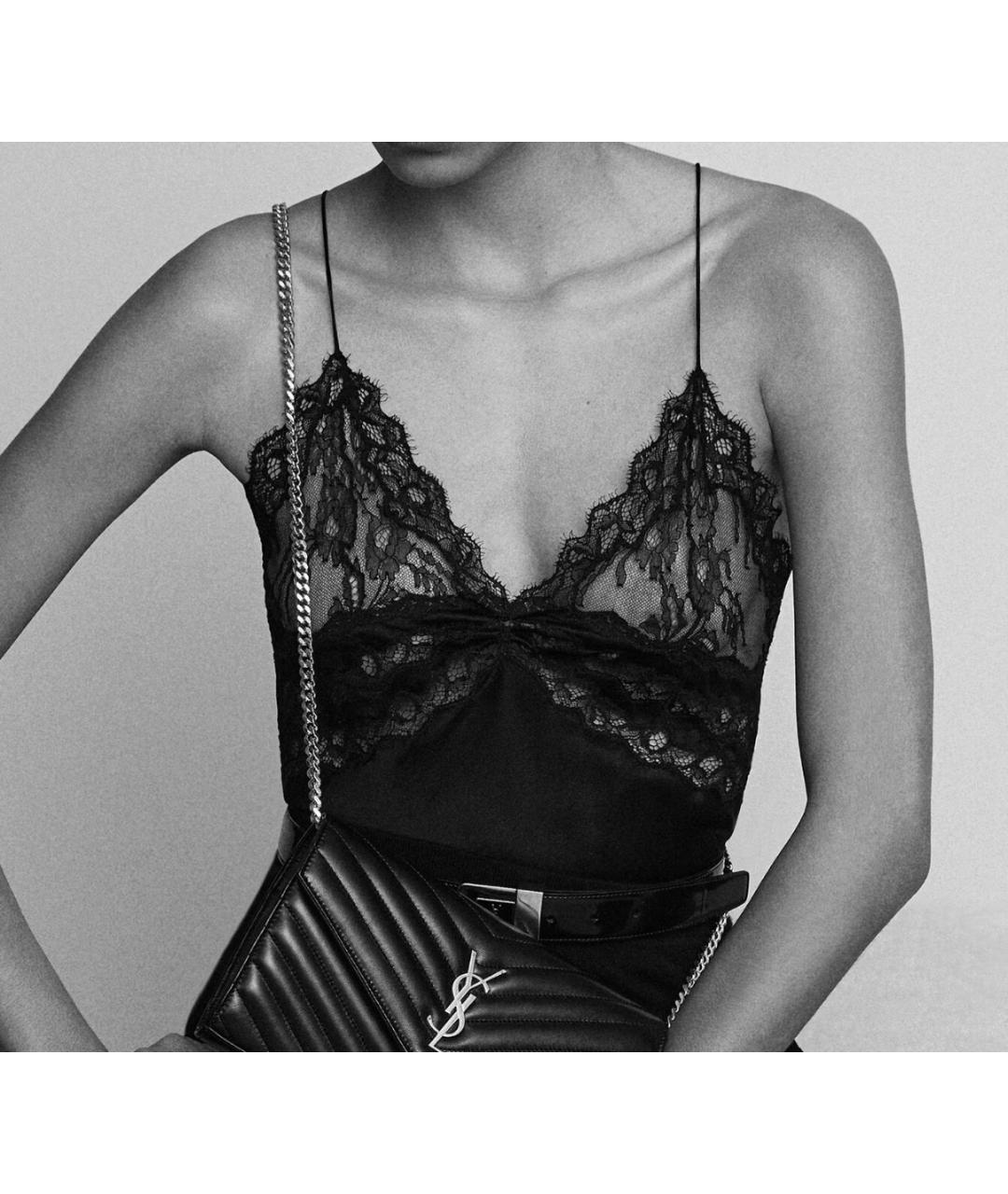 SAINT LAURENT Бежевая кожаная сумка через плечо, фото 2