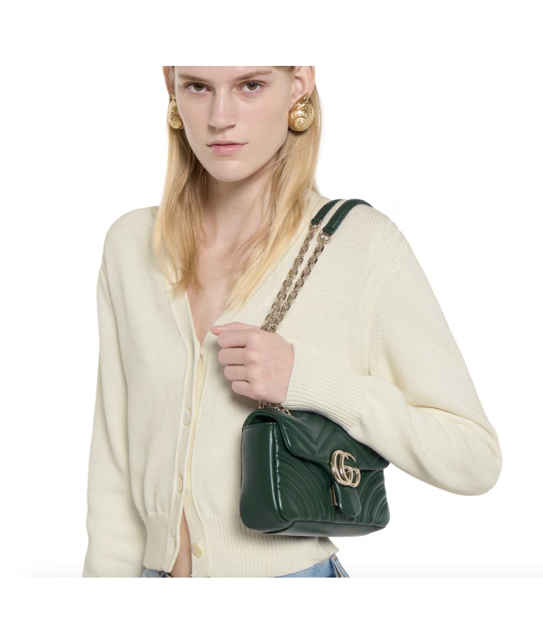 GUCCI Зеленая кожаная сумка через плечо, фото 3