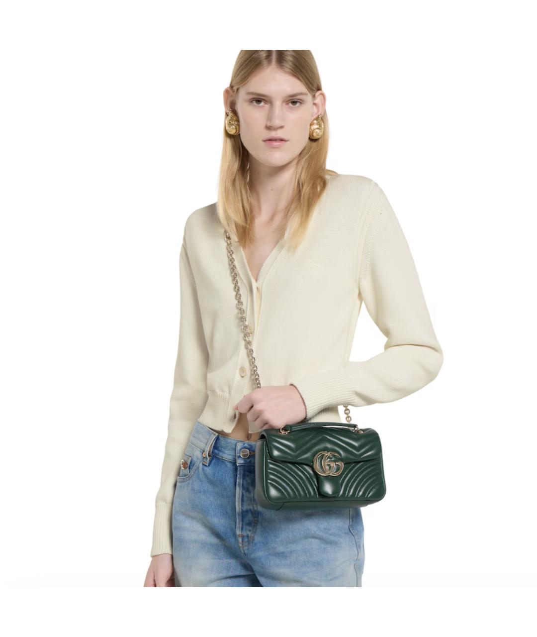 GUCCI Зеленая кожаная сумка через плечо, фото 5