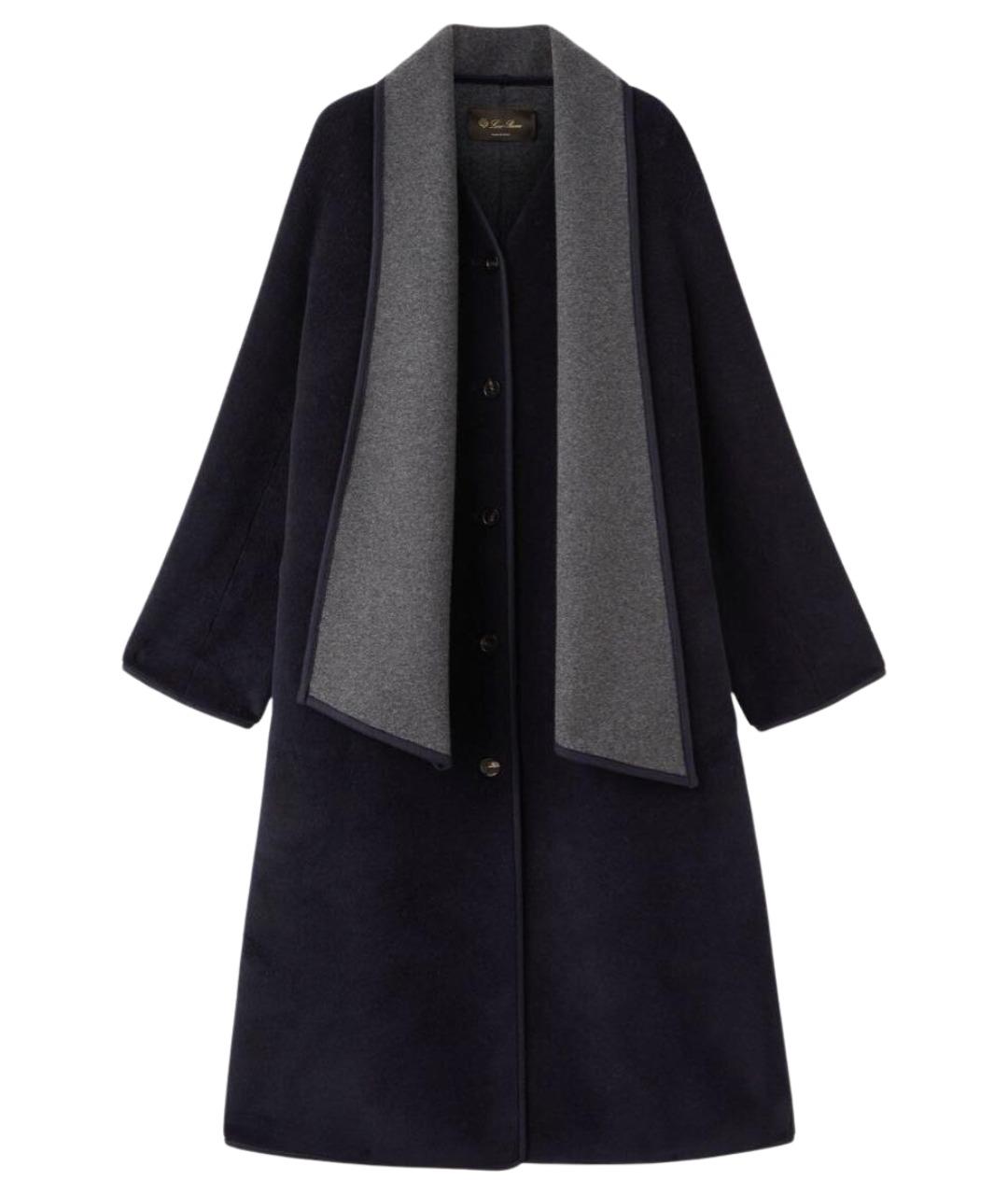 LORO PIANA Темно-синее шерстяное пальто, фото 1