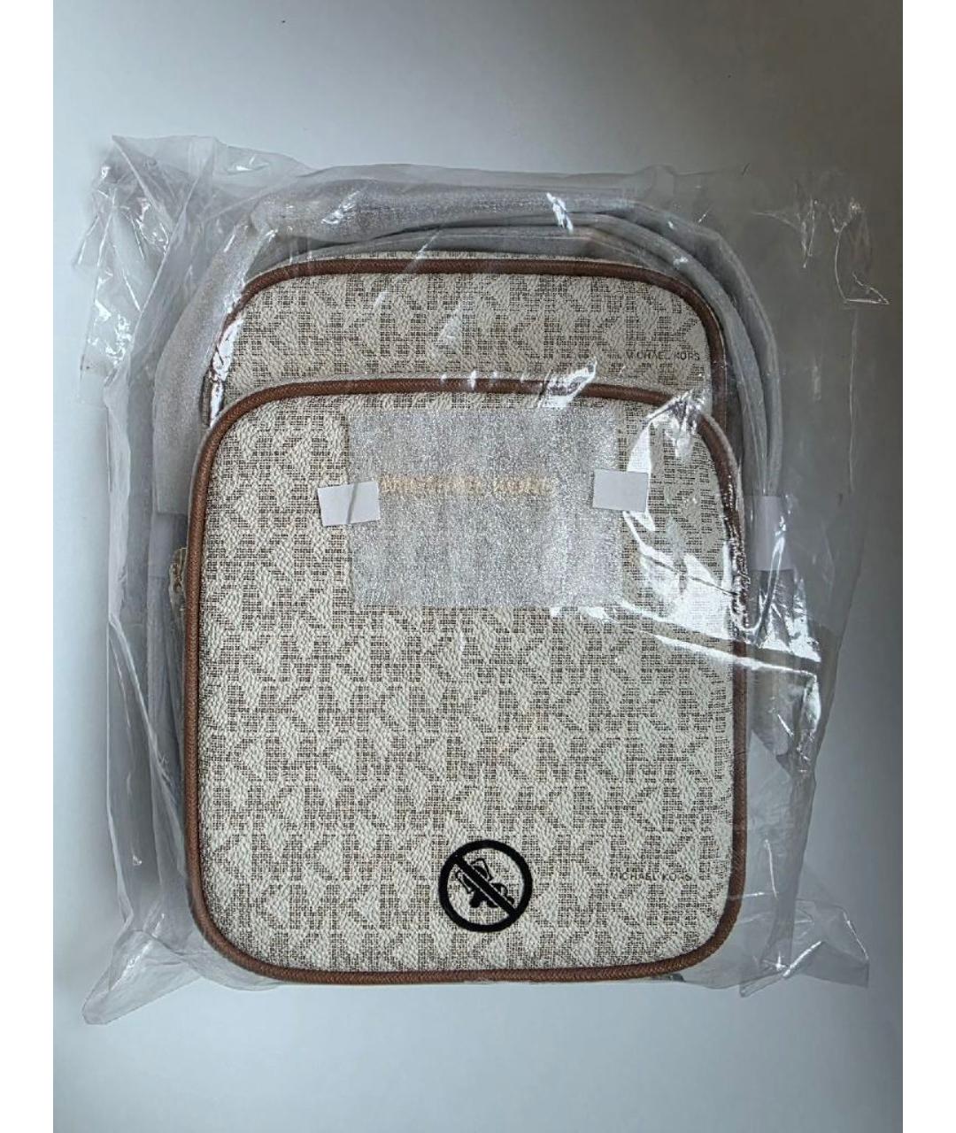 MICHAEL KORS Бежевая сумка через плечо из искусственной кожи, фото 5