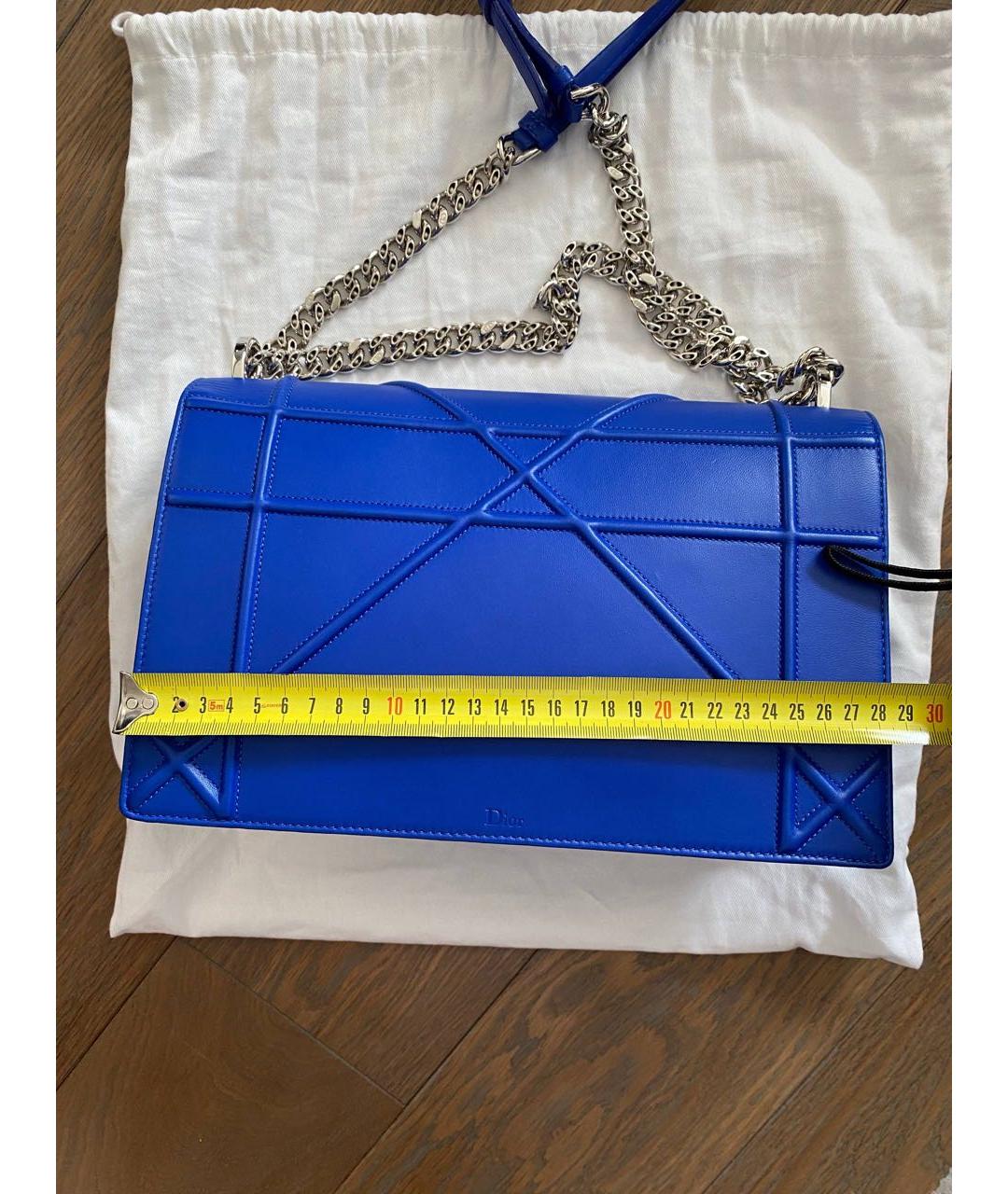CHRISTIAN DIOR Синяя кожаная сумка через плечо, фото 2