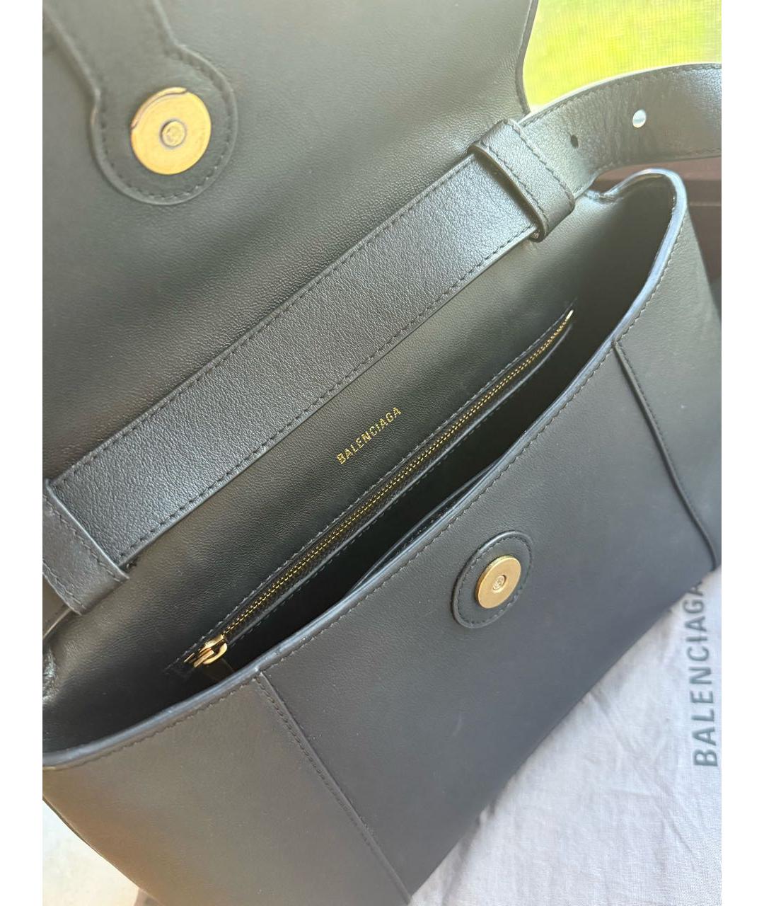 BALENCIAGA Черная кожаная сумка через плечо, фото 3