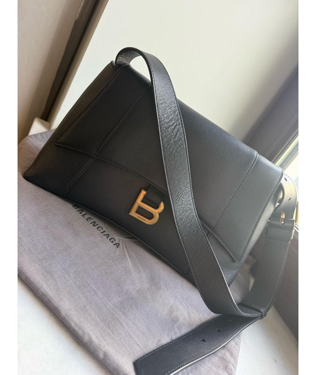 BALENCIAGA Черная кожаная сумка через плечо, фото 5