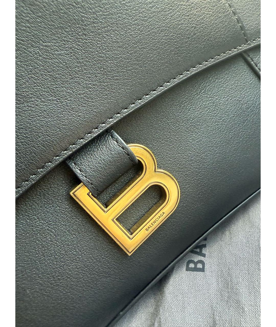 BALENCIAGA Черная кожаная сумка через плечо, фото 4