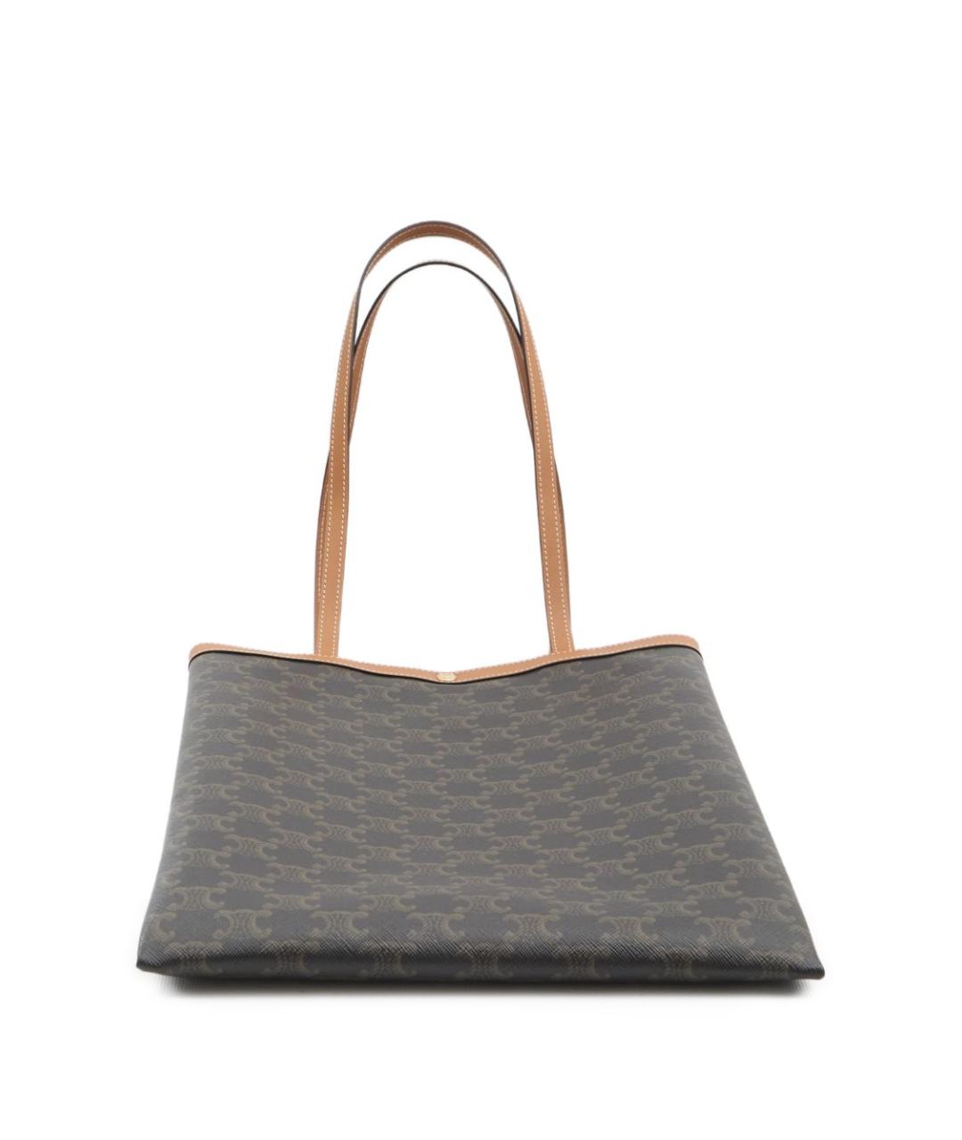 CELINE Коричневая синтетическая сумка тоут, фото 4