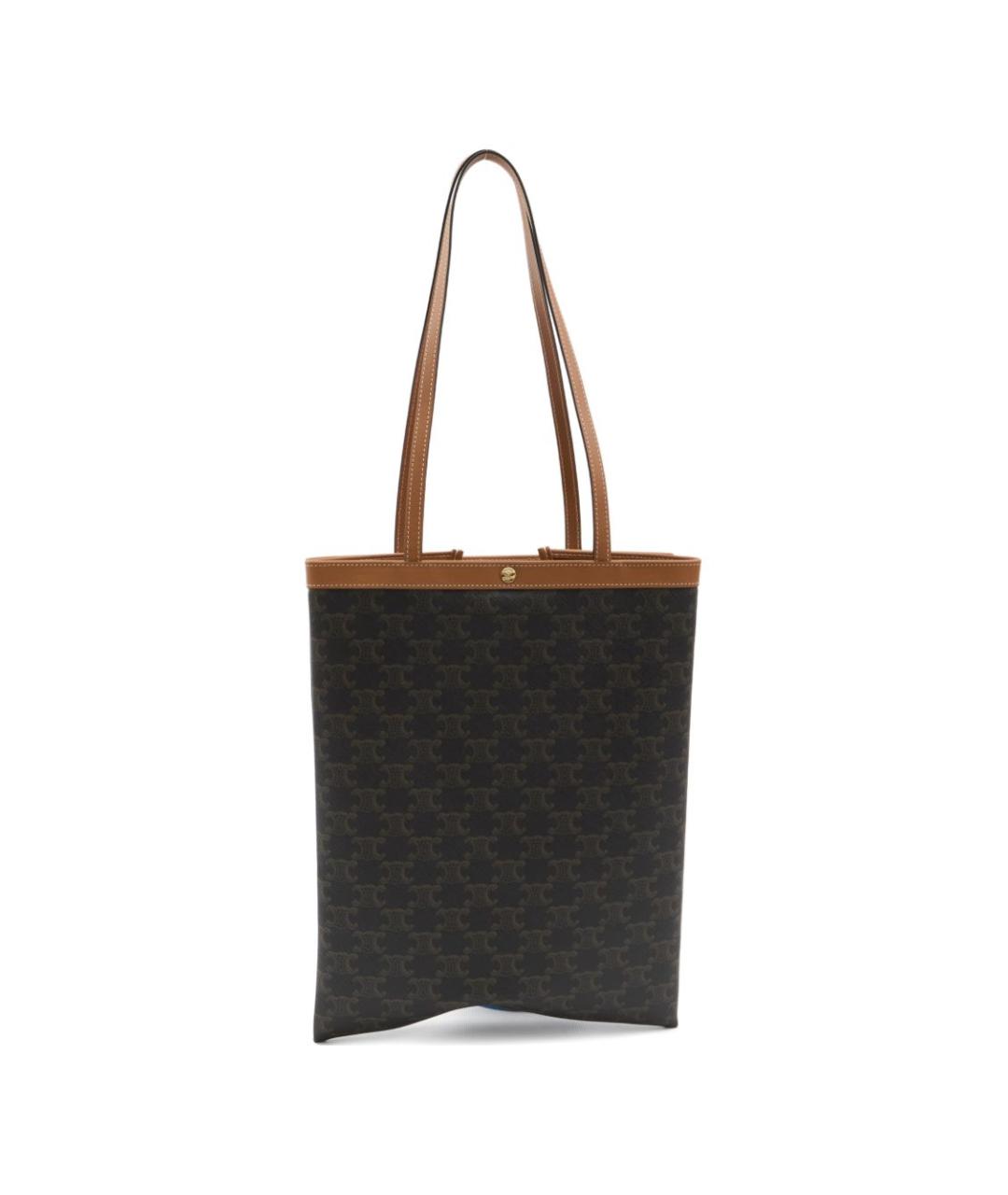 CELINE Коричневая синтетическая сумка тоут, фото 1