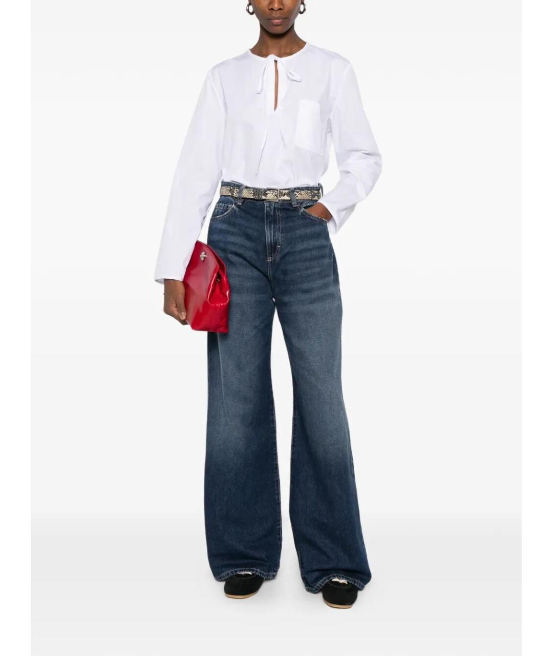 ICON DENIM Синие хлопковые прямые джинсы, фото 2