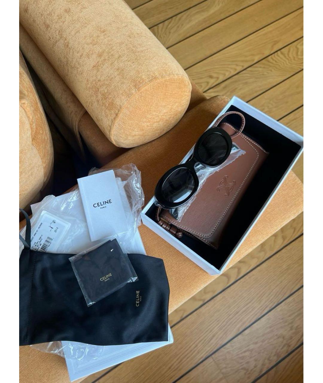 CELINE Черные пластиковые солнцезащитные очки, фото 4