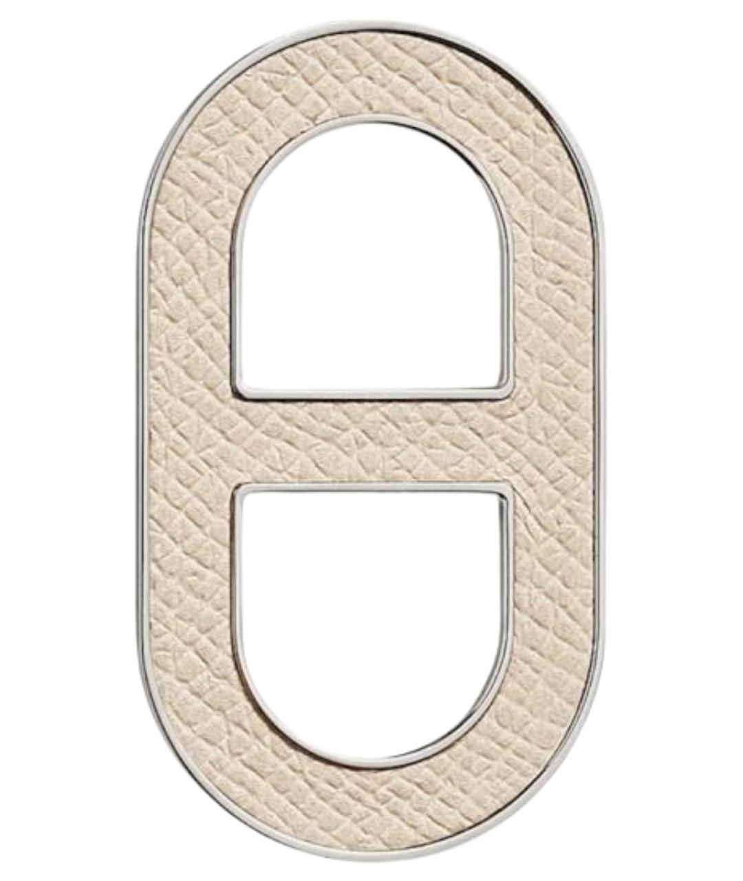 HERMES Белая кожаная булавка / брошь, фото 1