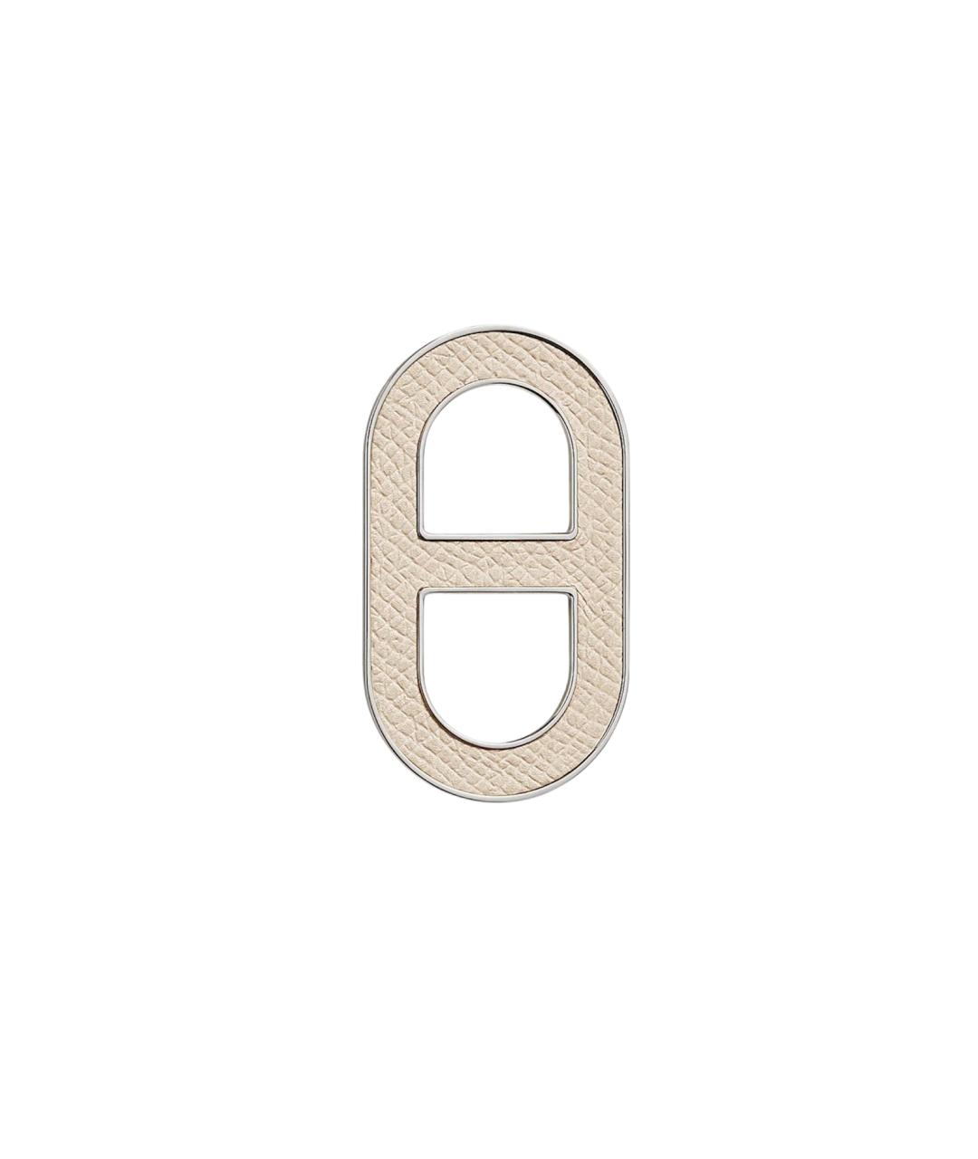 HERMES Белая кожаная булавка / брошь, фото 4