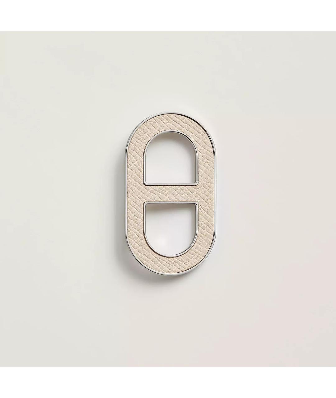 HERMES Белая кожаная булавка / брошь, фото 2