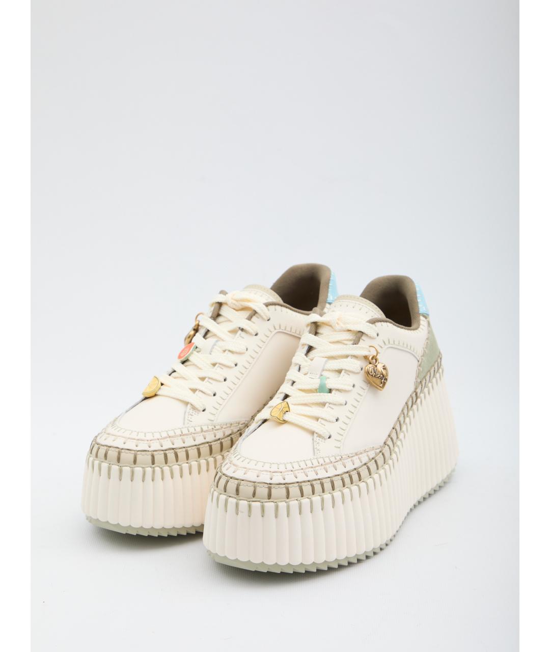 CHLOE Белые кожаные кроссовки, фото 2