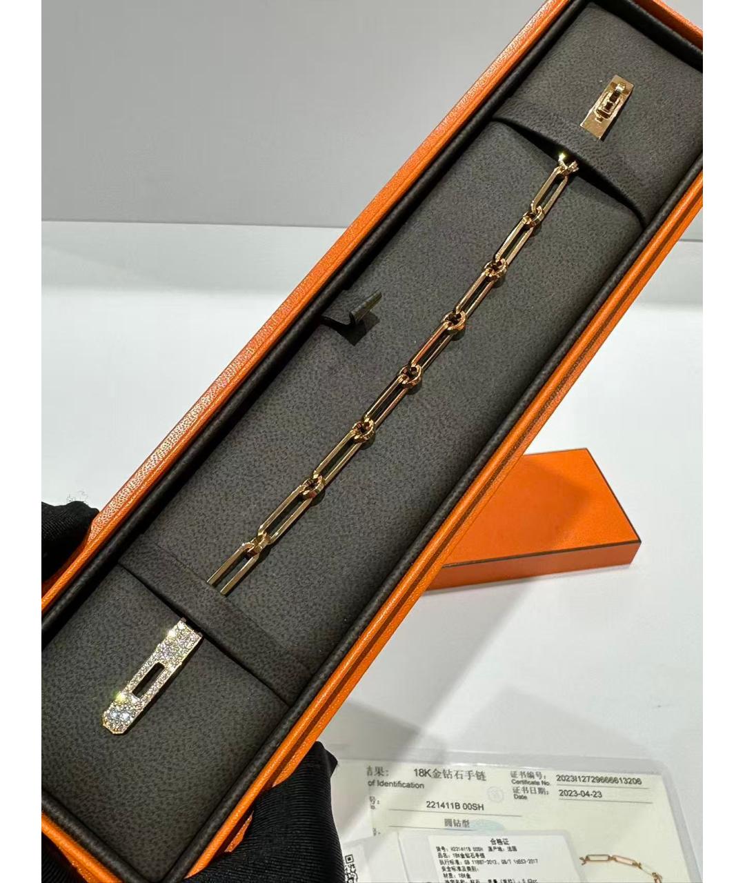 HERMES Золотой браслет из розового золота, фото 5