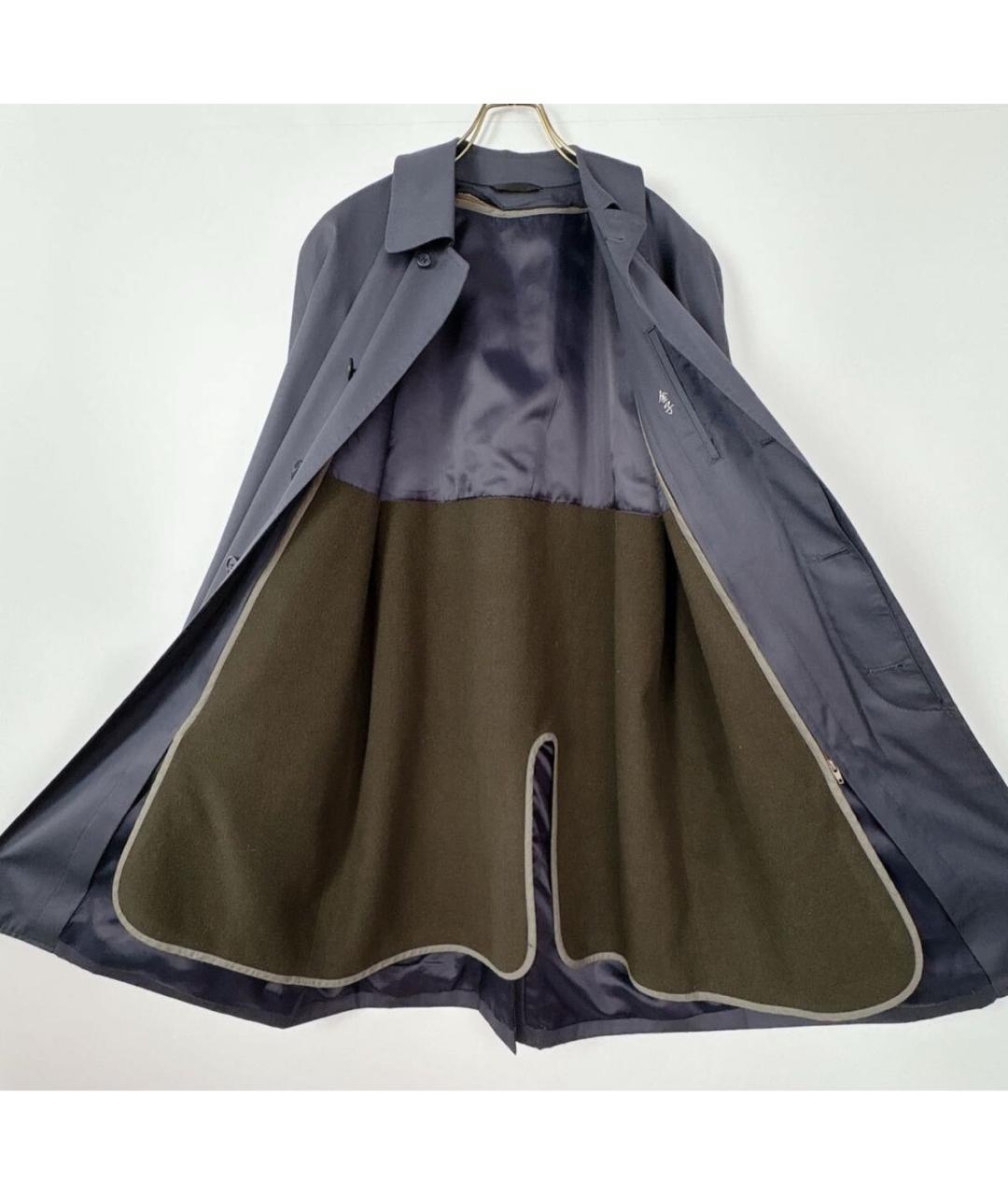 SAINT LAURENT Темно-синий шерстяной тренч / плащ, фото 6