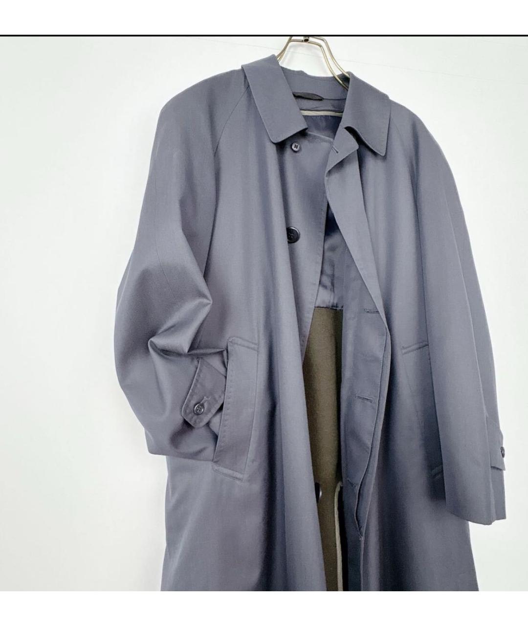 SAINT LAURENT Темно-синий шерстяной тренч / плащ, фото 5