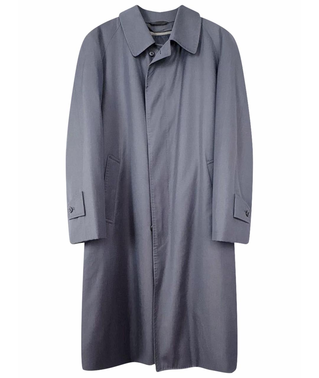 SAINT LAURENT Темно-синий шерстяной тренч / плащ, фото 1