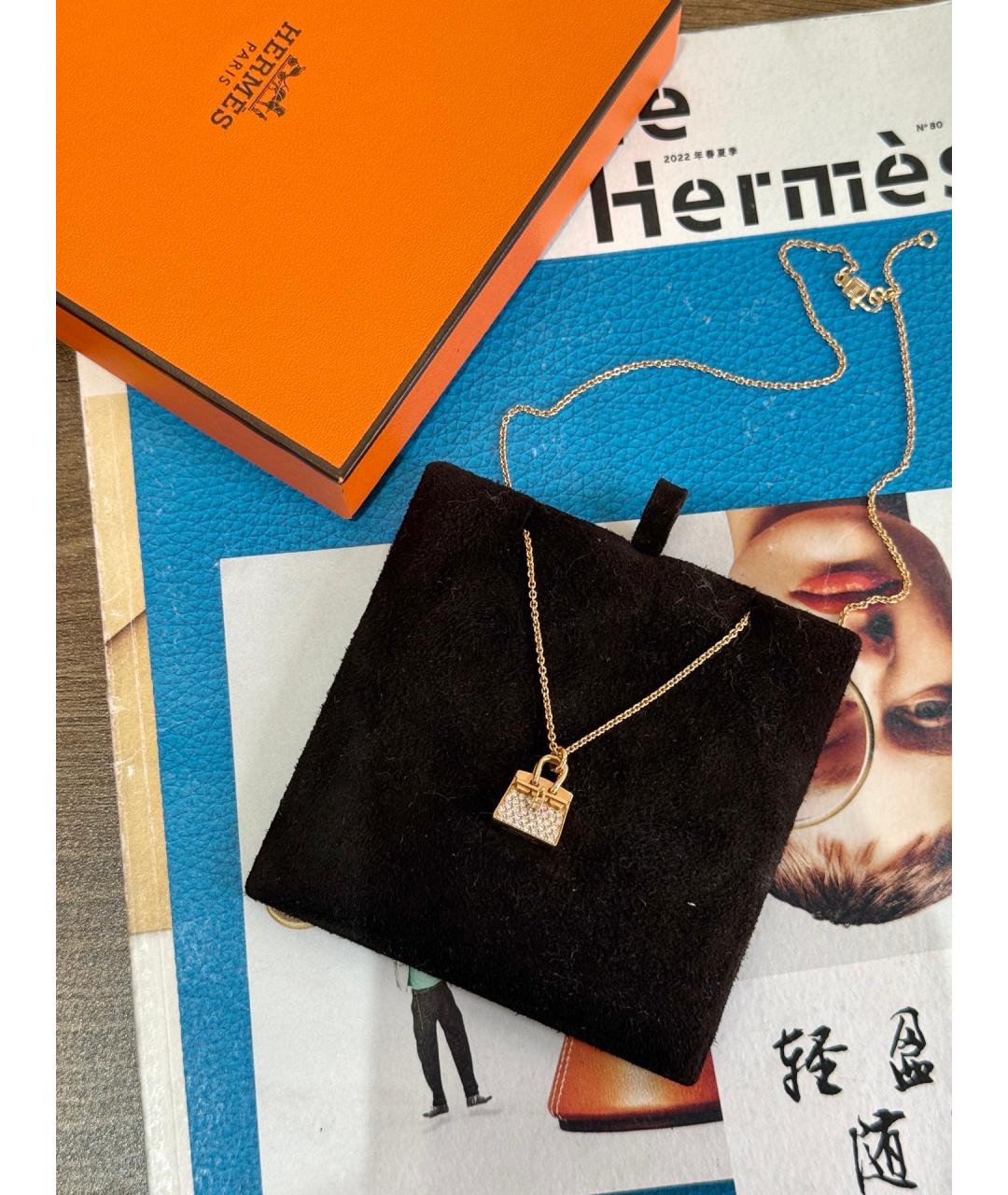 HERMES Золотая подвеска из розового золота, фото 4