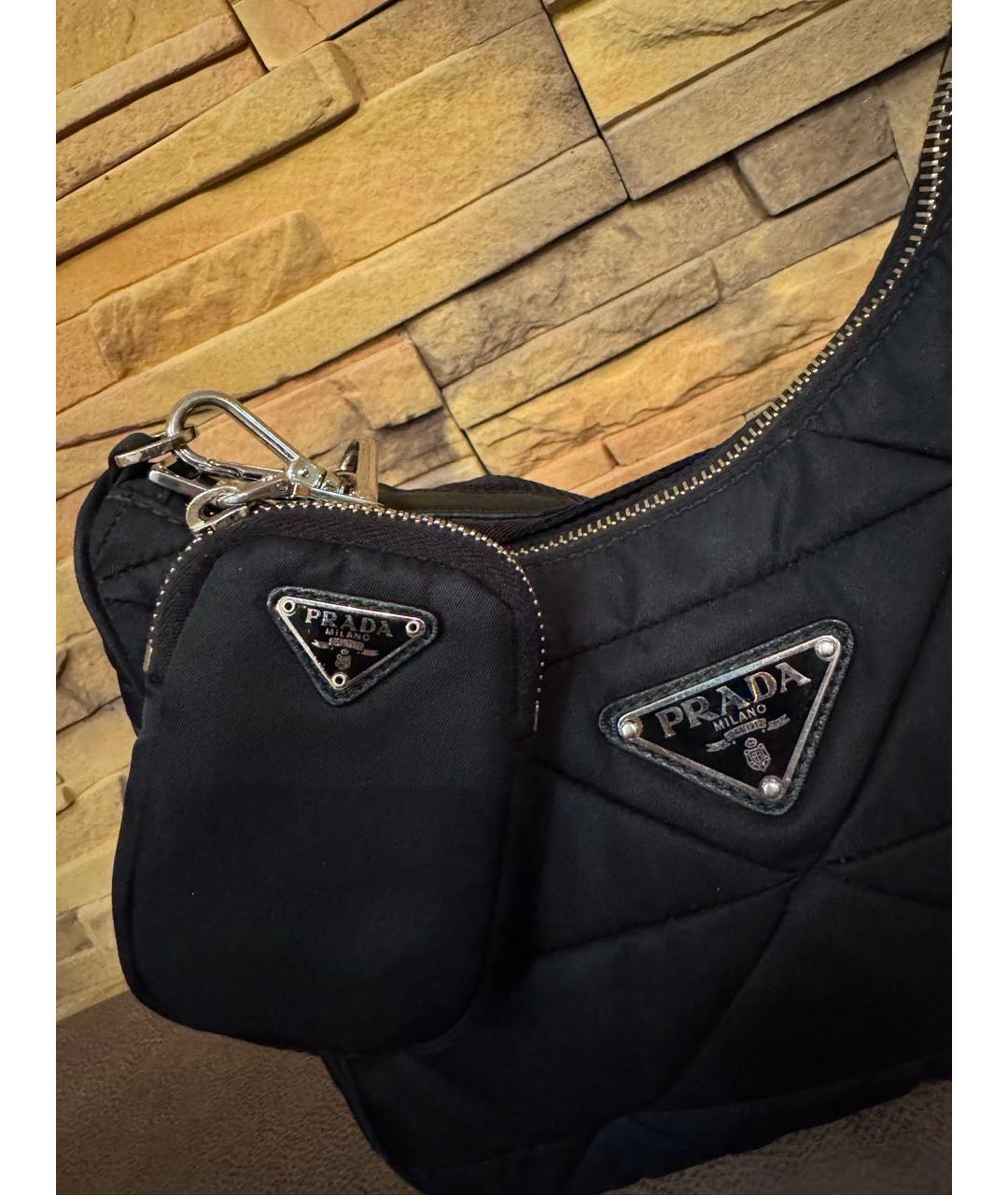 PRADA Черная синтетическая сумка через плечо, фото 4