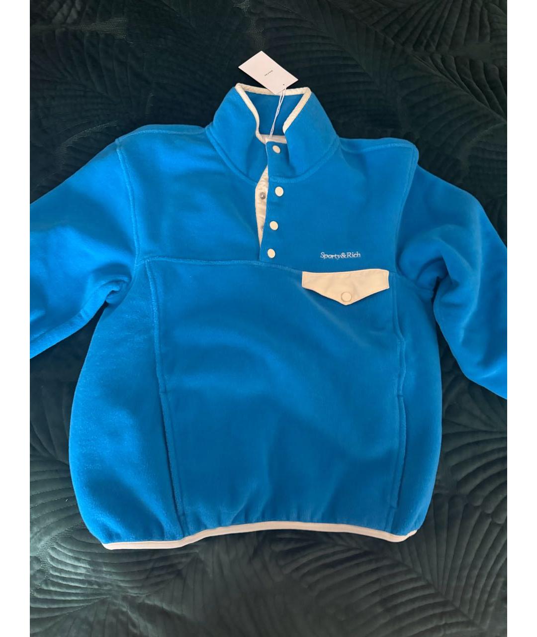 SPORTY AND RICH Голубая полиэстеровая спортивная куртка, фото 2