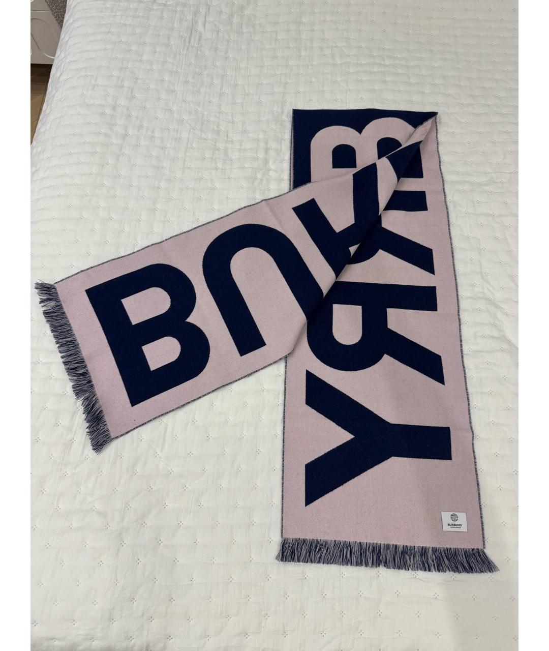 BURBERRY Синий шарф, фото 4