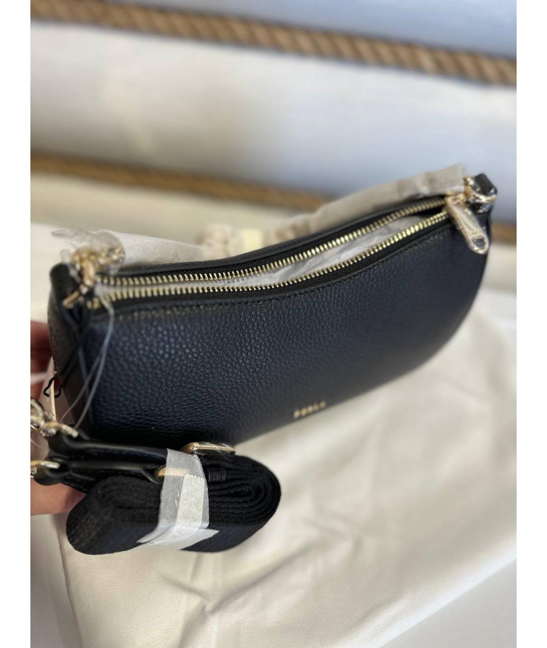 FURLA Черная кожаная сумка через плечо, фото 4