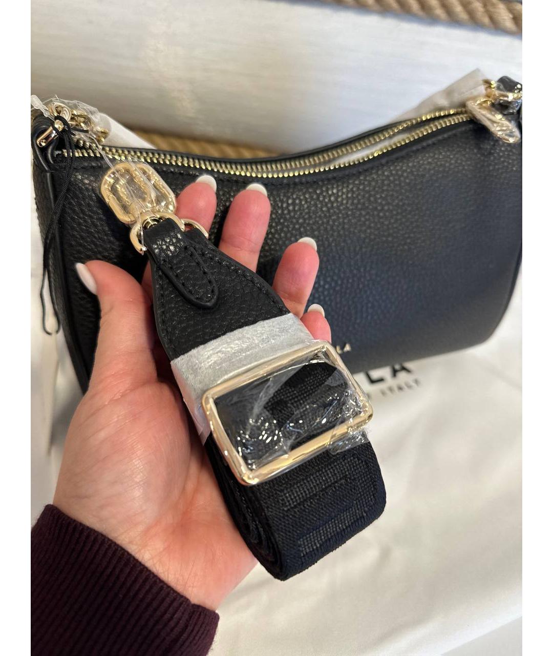 FURLA Черная кожаная сумка через плечо, фото 6