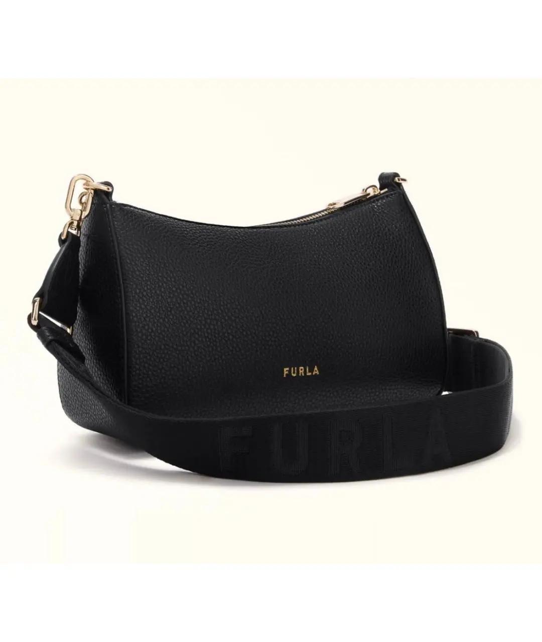 FURLA Черная кожаная сумка через плечо, фото 2