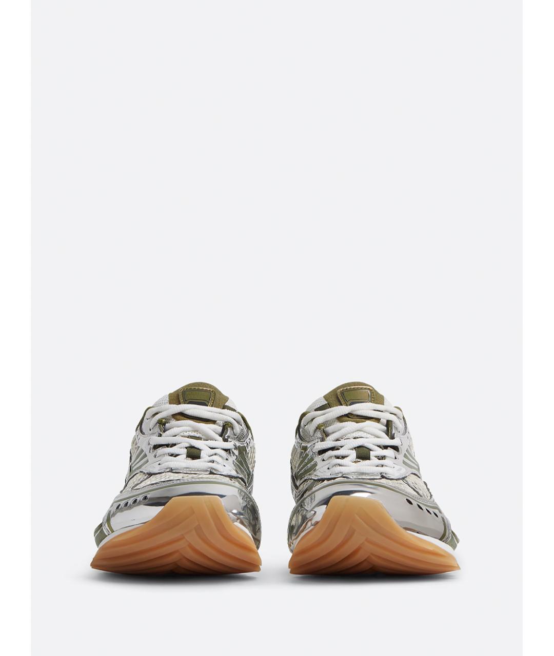 BOTTEGA VENETA Зеленые синтетические низкие кроссовки / кеды, фото 2