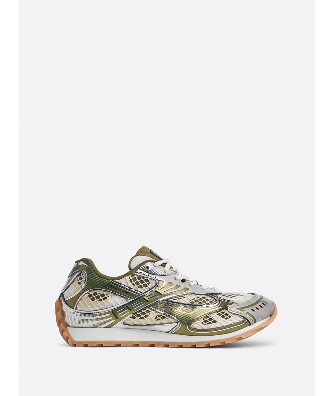 BOTTEGA VENETA Зеленые синтетические низкие кроссовки / кеды, фото 6