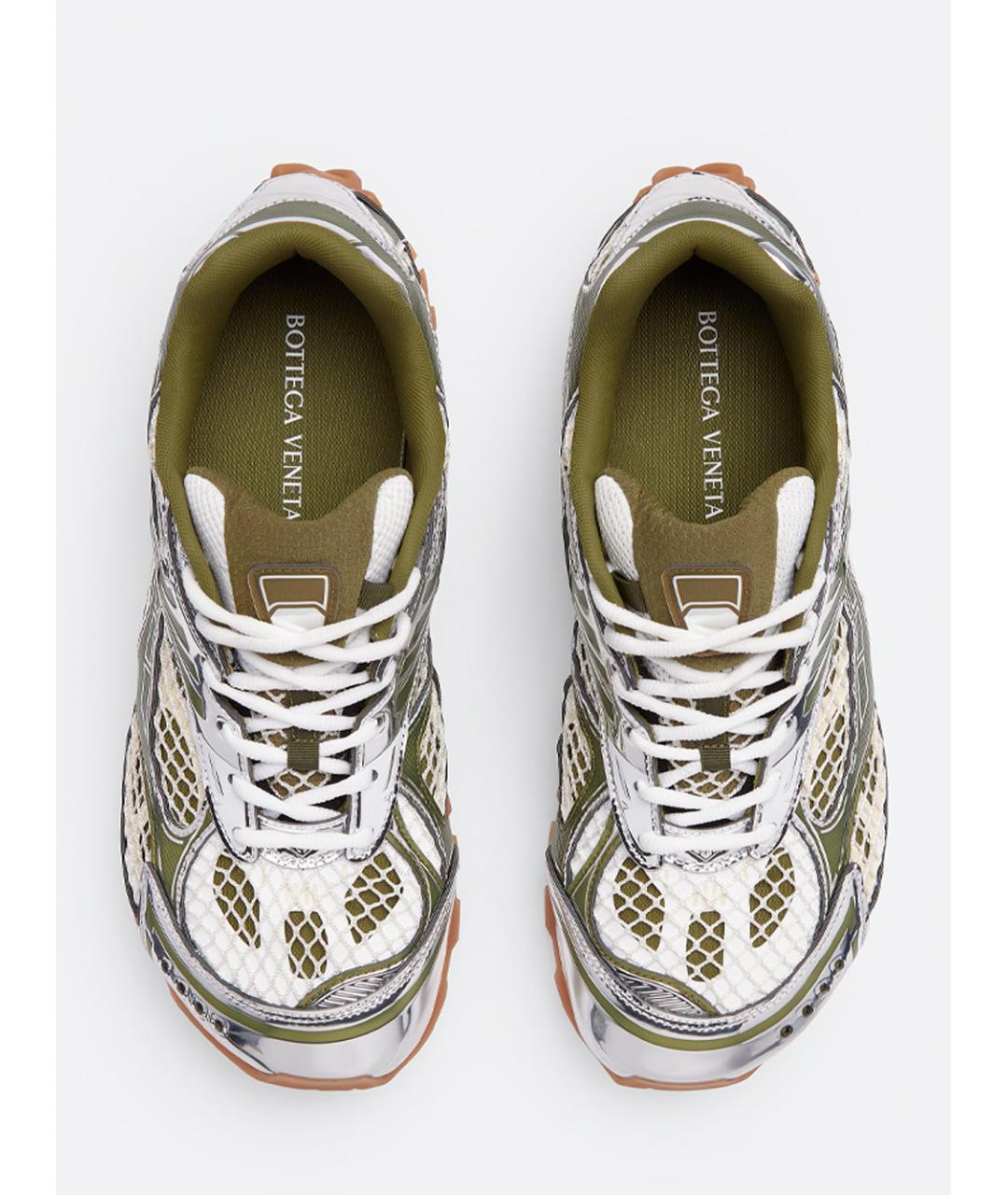 BOTTEGA VENETA Зеленые синтетические низкие кроссовки / кеды, фото 3