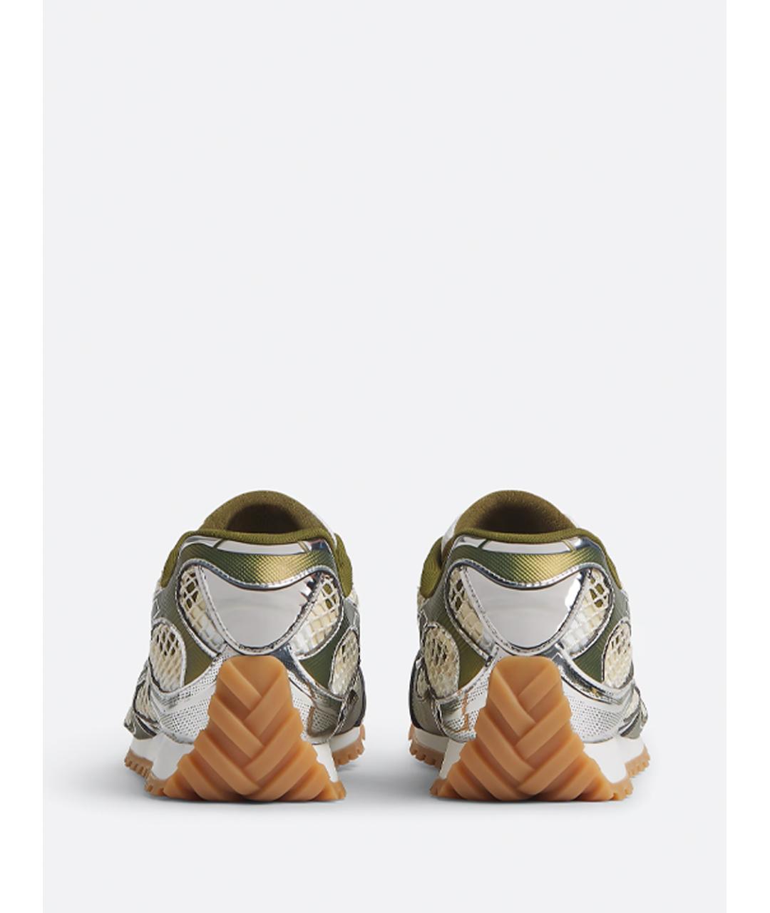 BOTTEGA VENETA Зеленые синтетические низкие кроссовки / кеды, фото 4