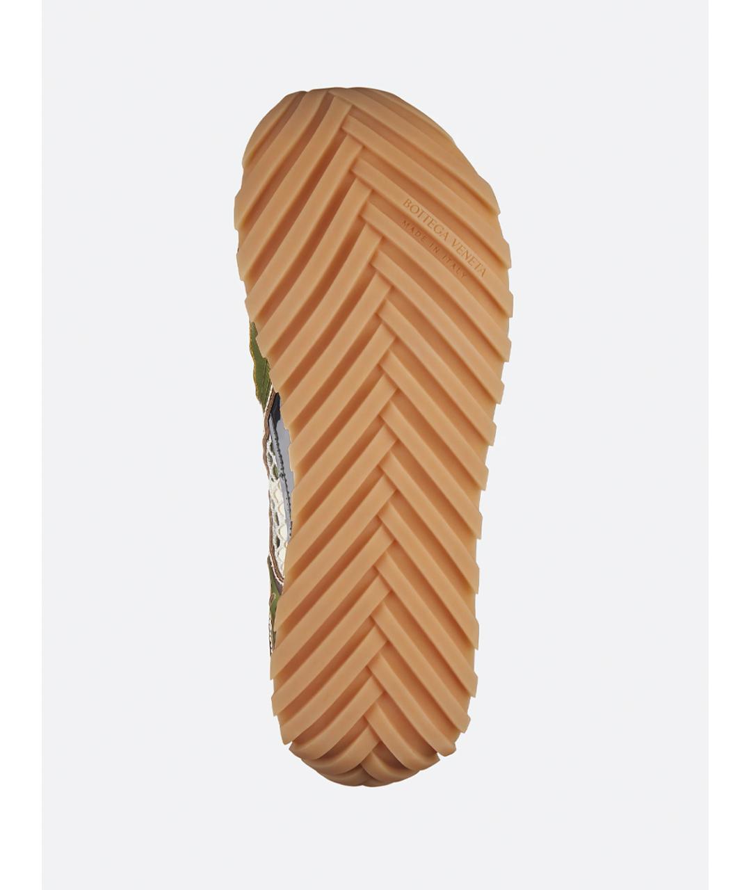 BOTTEGA VENETA Зеленые синтетические низкие кроссовки / кеды, фото 5