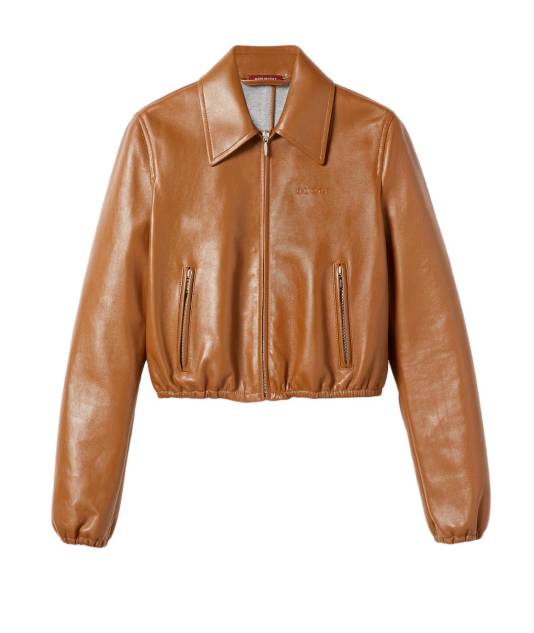 GUCCI Коричневая кожаная куртка, фото 1