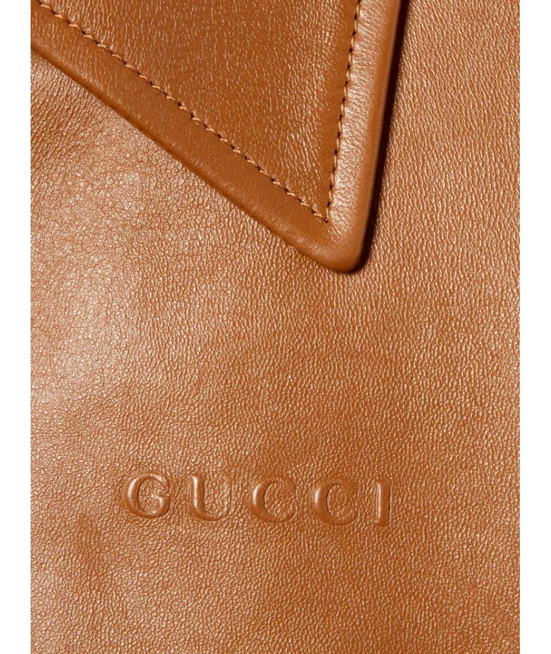 GUCCI Коричневая кожаная куртка, фото 4