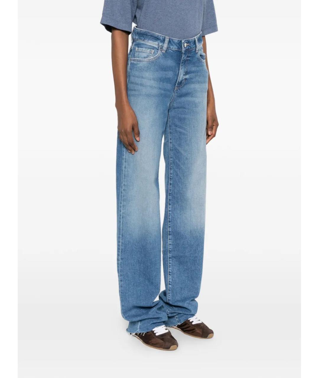 ICON DENIM Синие хлопковые прямые джинсы, фото 3