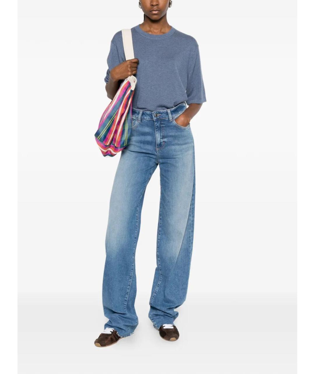 ICON DENIM Синие хлопковые прямые джинсы, фото 2