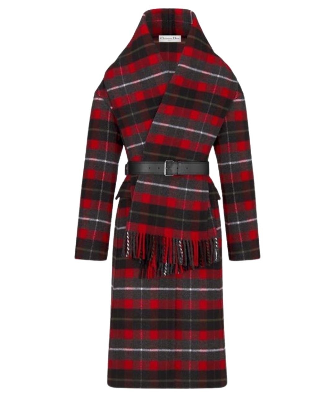 CHRISTIAN DIOR Красное шерстяное пальто, фото 1