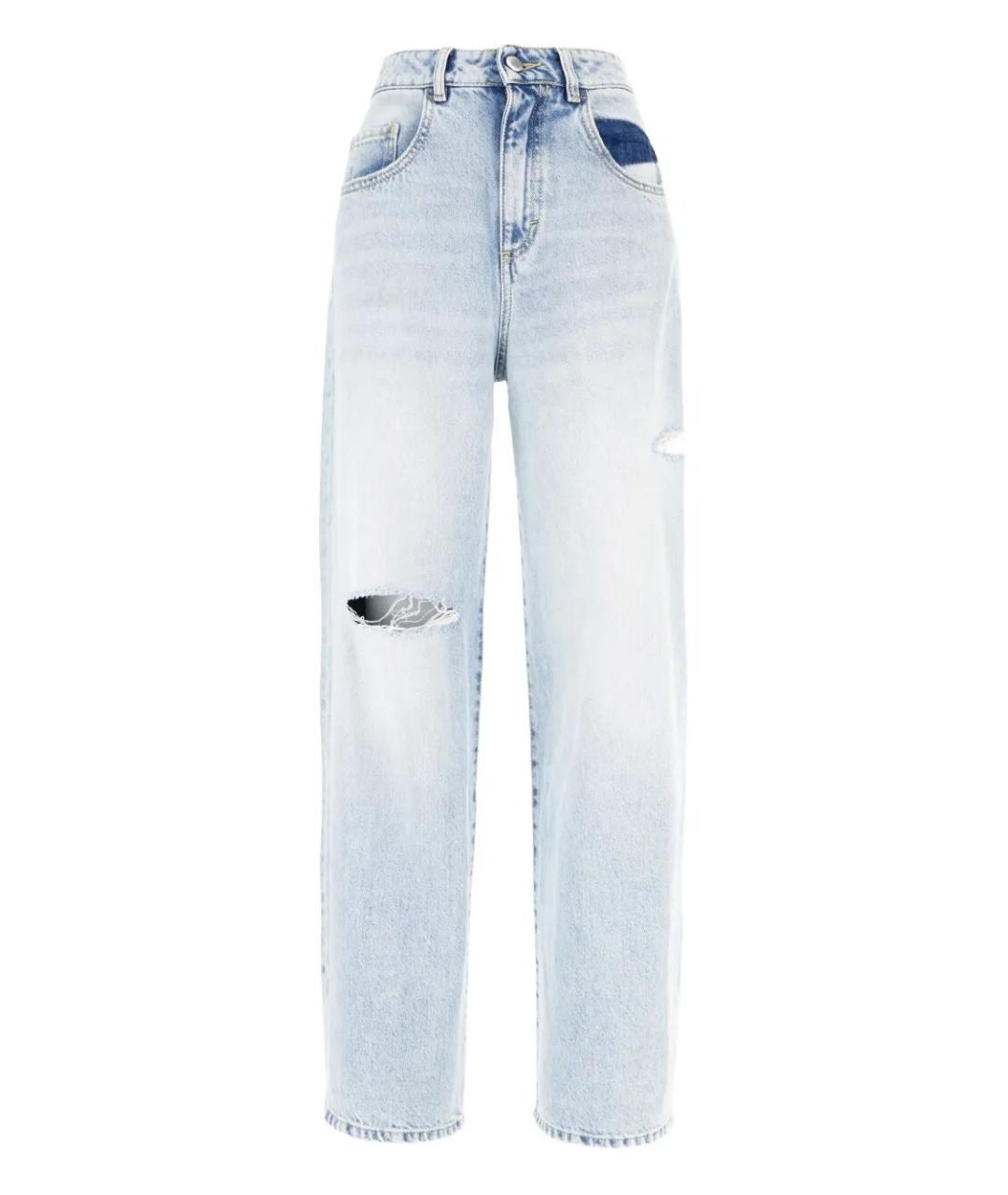 ICON DENIM Синие хлопковые прямые джинсы, фото 1