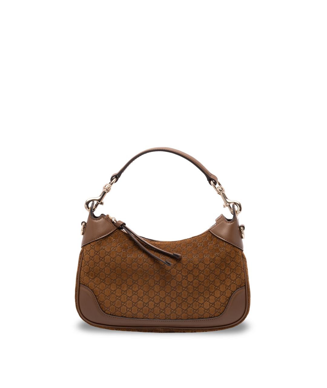 GUCCI Коричневая замшевая сумка через плечо, фото 1