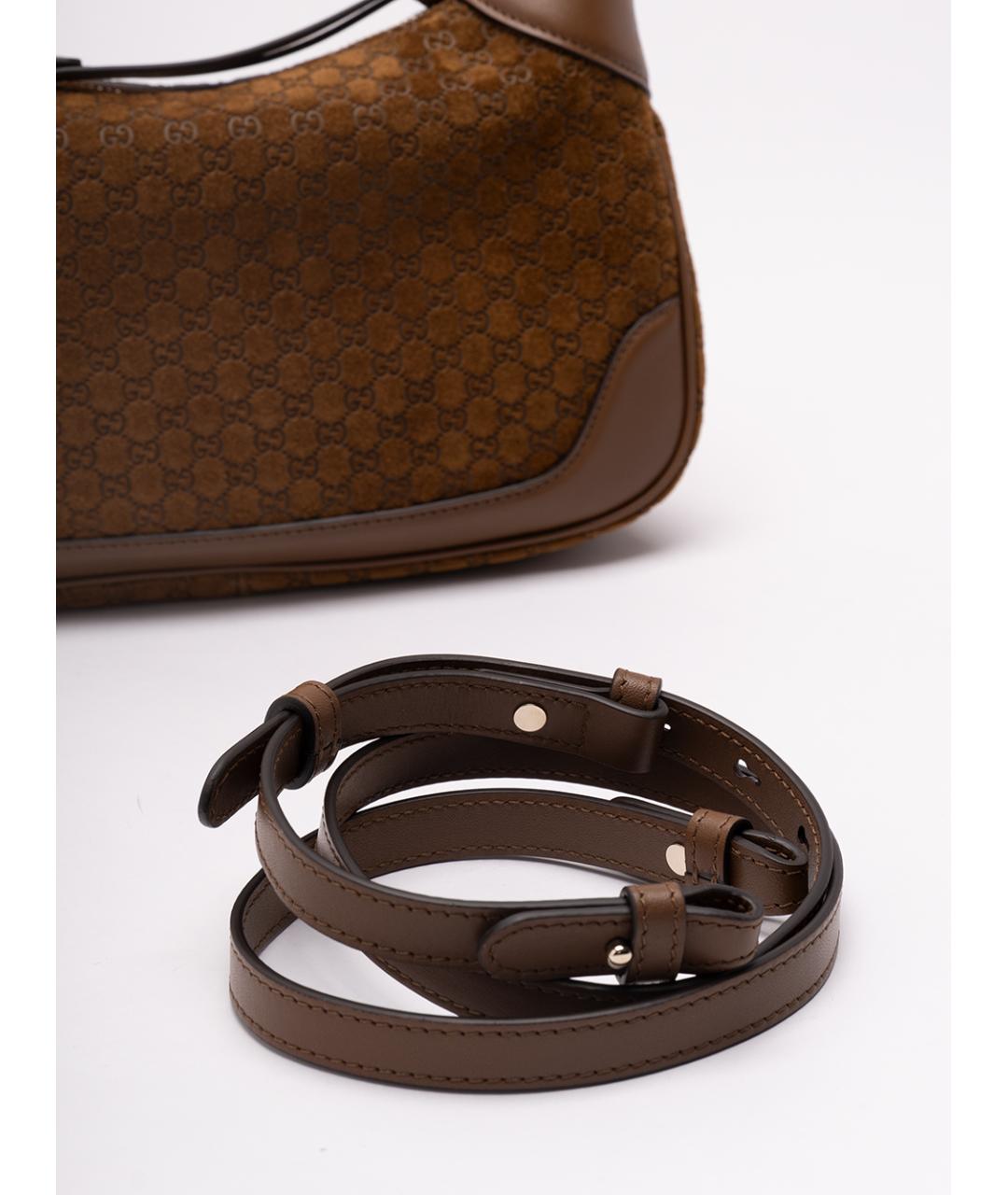 GUCCI Коричневая замшевая сумка через плечо, фото 4