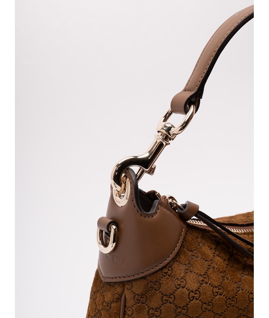 GUCCI Коричневая замшевая сумка через плечо, фото 5