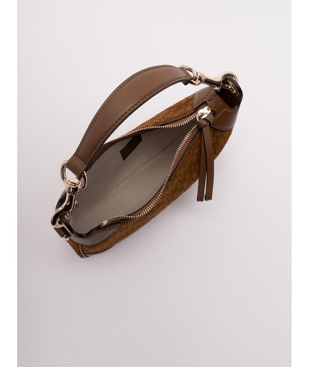 GUCCI Коричневая замшевая сумка через плечо, фото 6