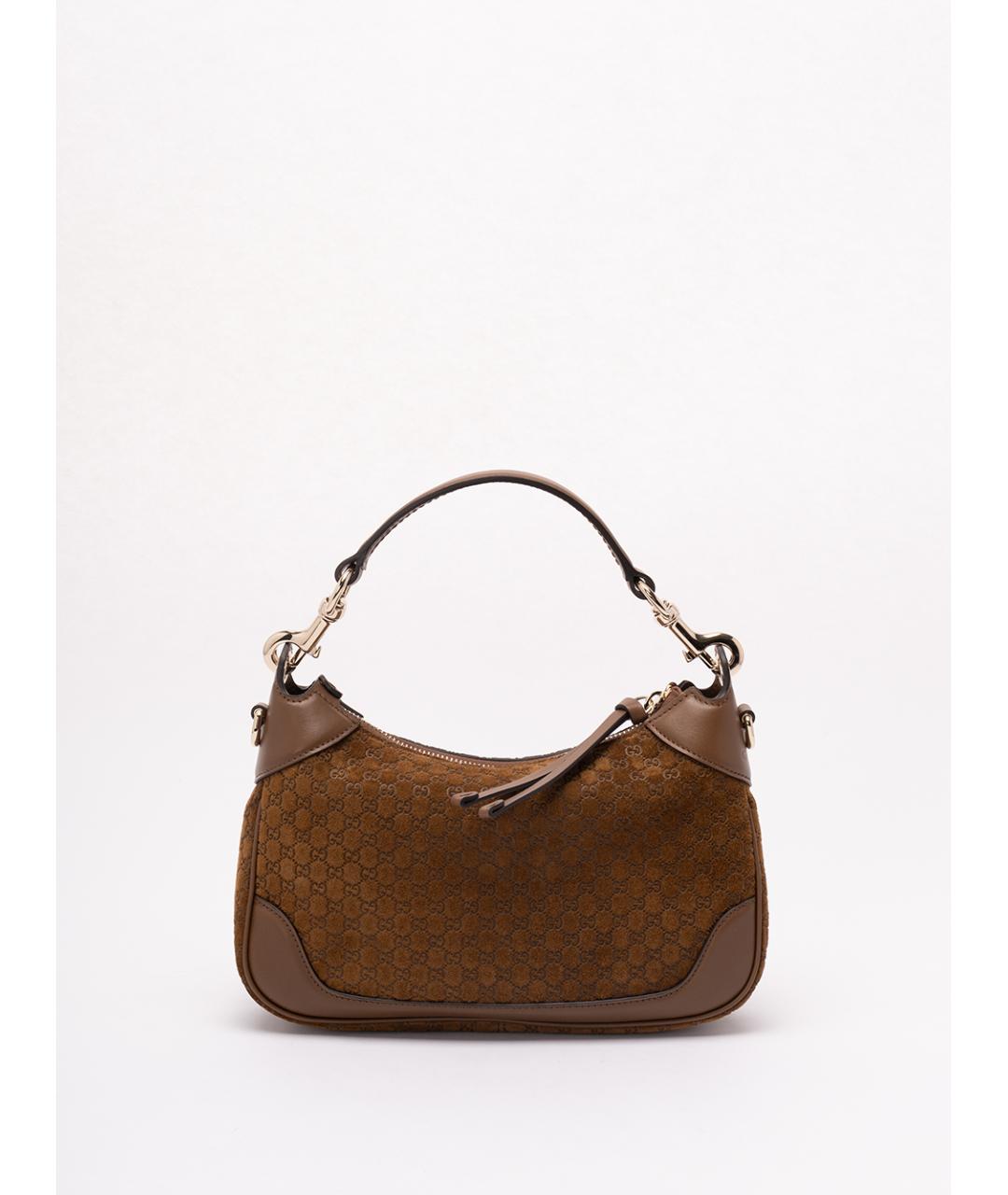 GUCCI Коричневая замшевая сумка через плечо, фото 2