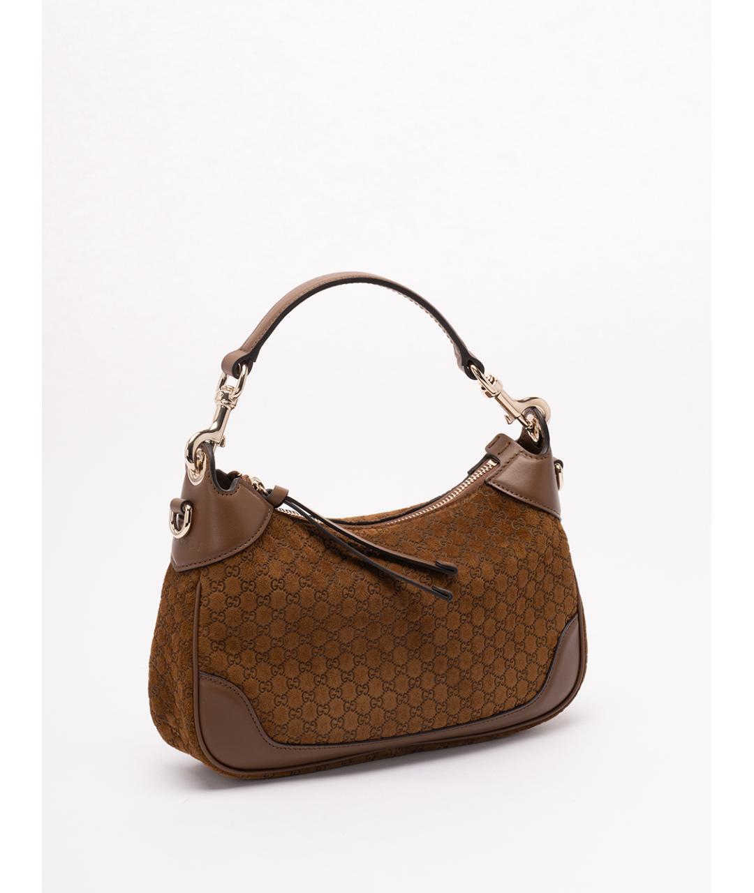 GUCCI Коричневая замшевая сумка через плечо, фото 3