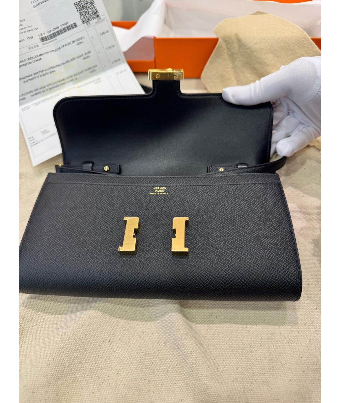 HERMES Черная кожаная сумка через плечо, фото 3